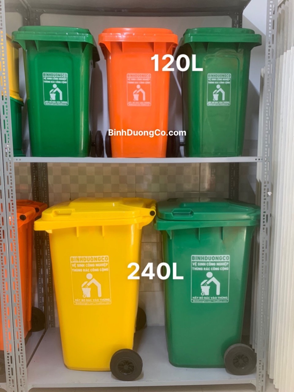 Thùng rác nhựa 120 lít tại Bình Dương