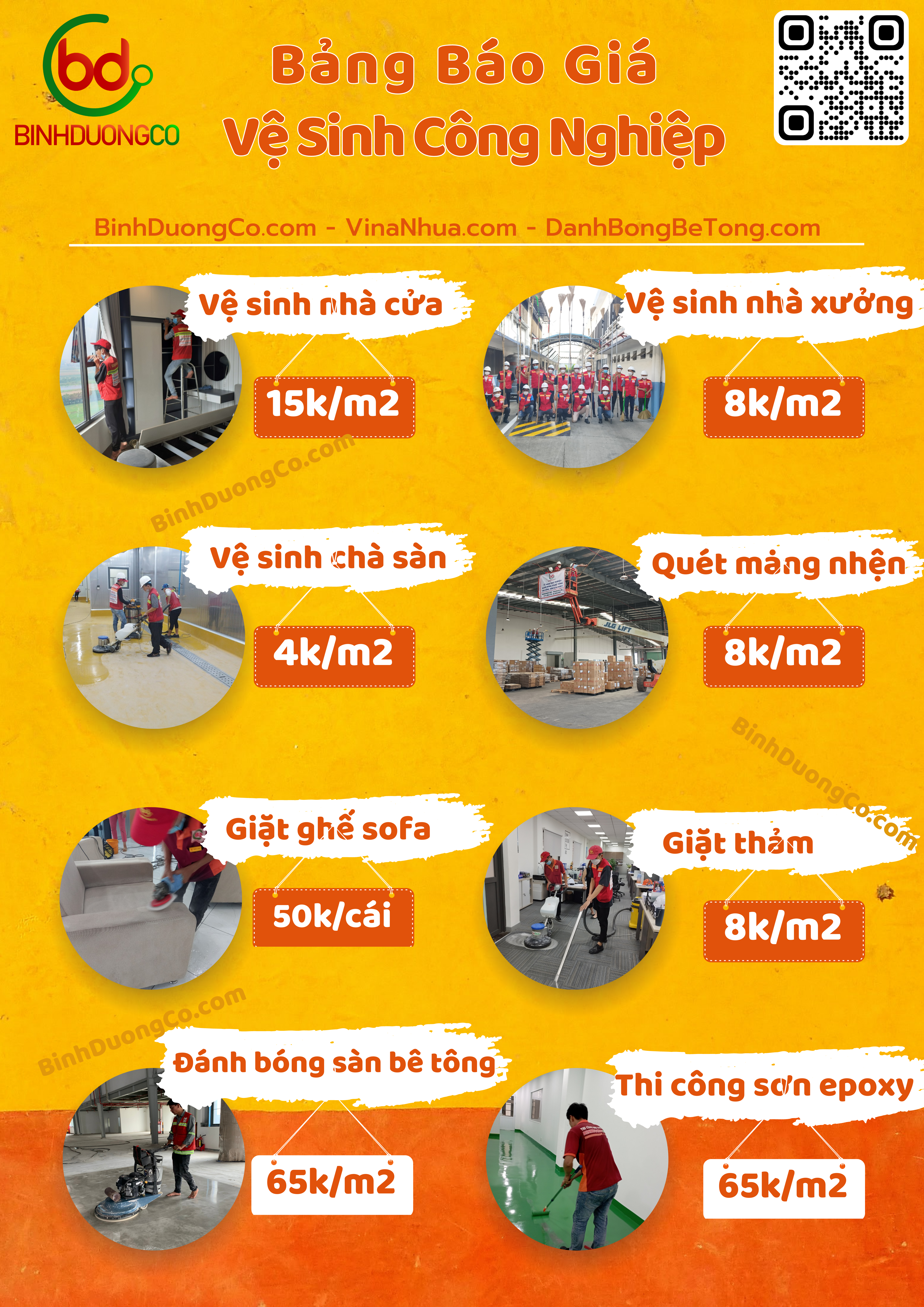 Bảng báo giá vệ sinh vệ sinh công nghiệp BinhDuongCo