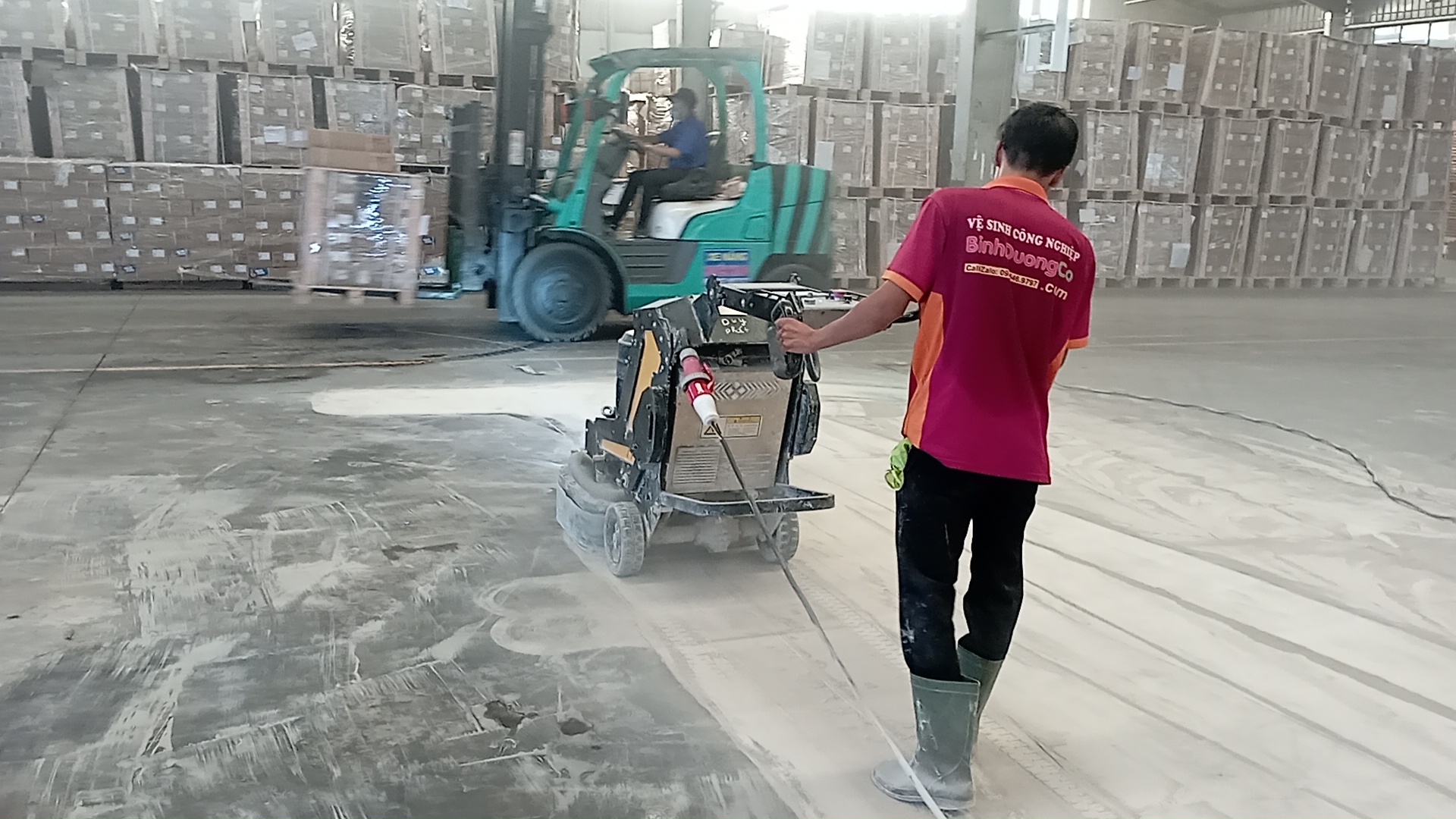 Dịch vụ mài sàn bê tông nhà xưởng tại Bình Dương